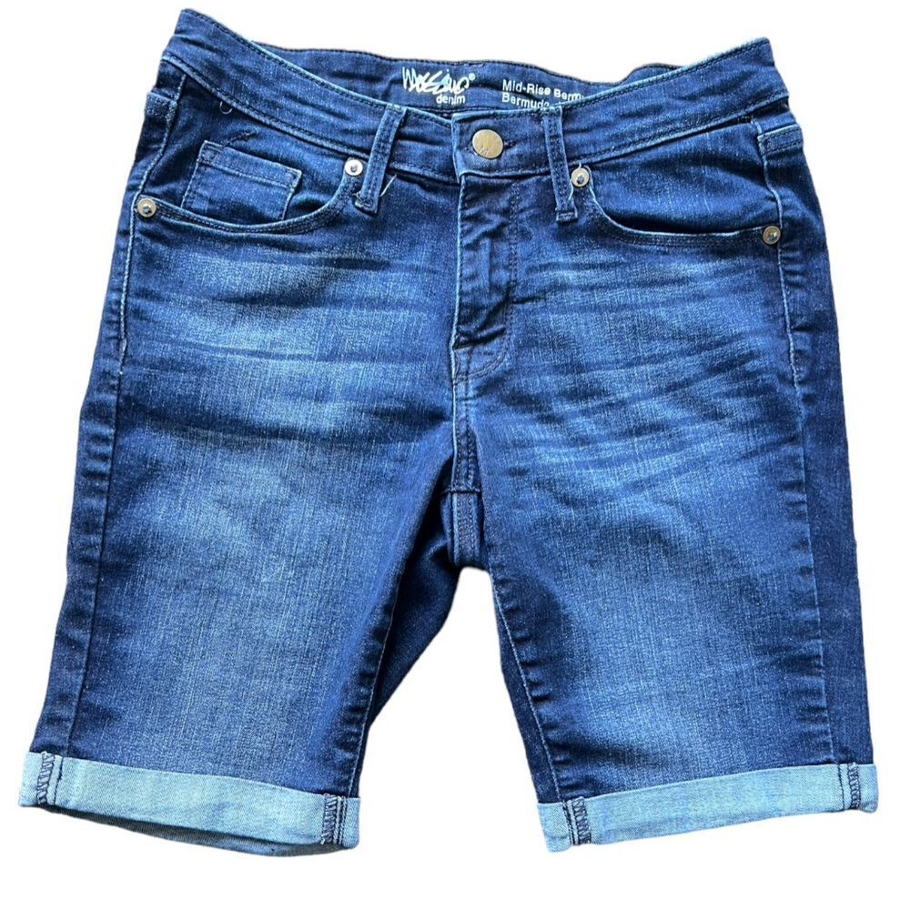 Women's mossimo denim shorts Mid-Rise Bermuda Bermuda de tiro medio 4/R 27.